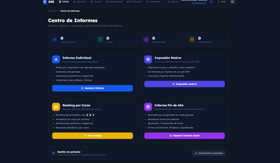 SGE — Módulo de notas